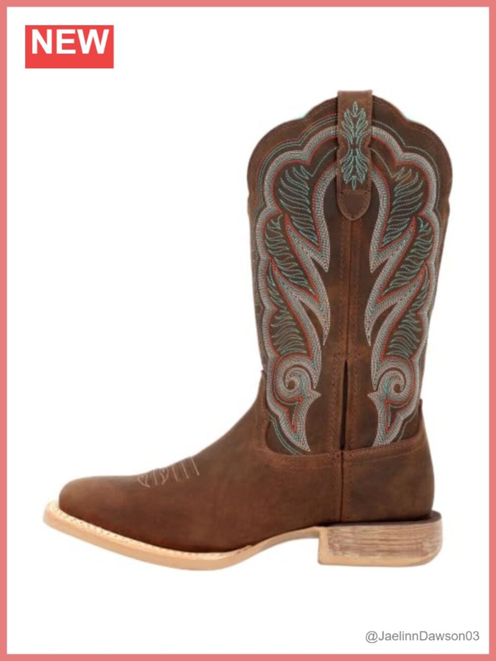 Full-Grain Leather Western Boot Square Toe Cushion Flex Work